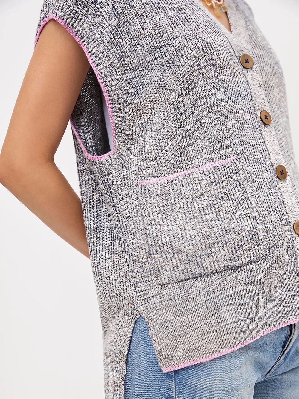 ANTHROPOLOGIE PILCRO Button Up Sweater Vest cottagecore grandmacore preppy